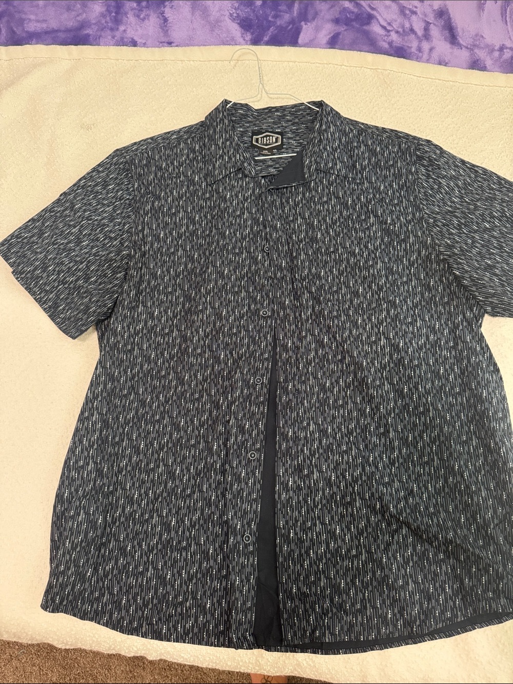 Gibson Men’s Short-Sleeve Button Shirt in Black Heather